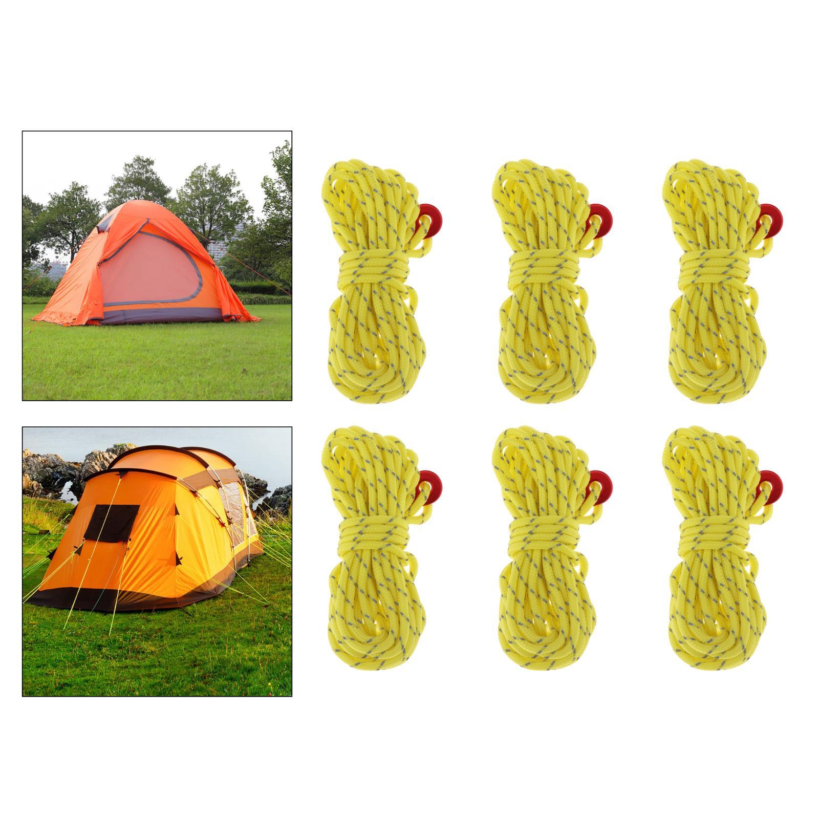Cheap Goat Tents 4mm Credits Tent Rope Reflective with 2  Clamp,  Light Tent String for Camping Hiking Backpack   